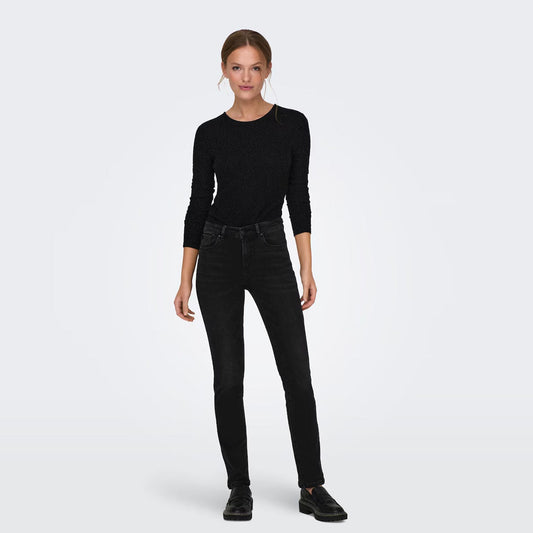 Stretchable faded black jeans for women
