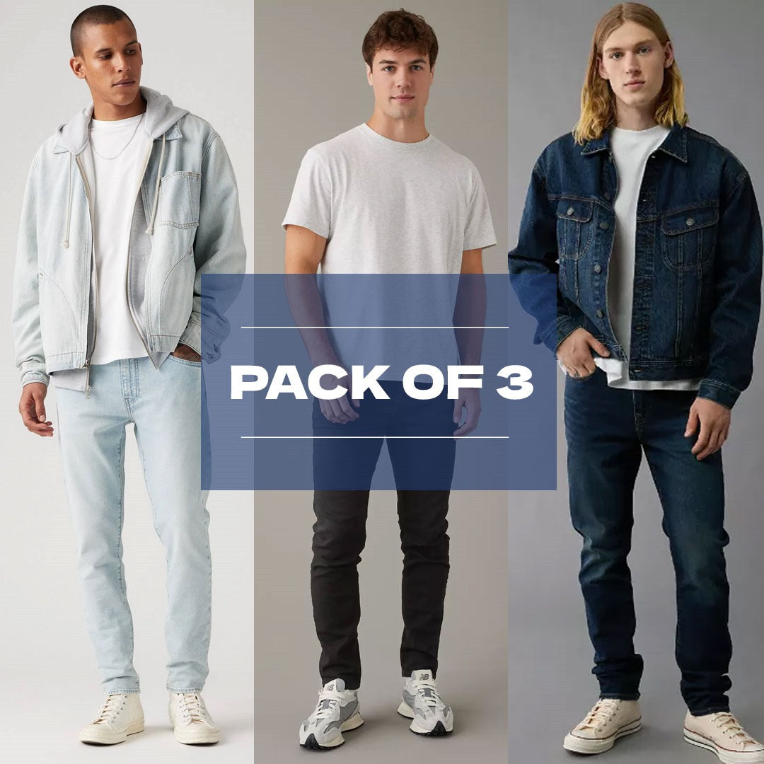 Pack of Three (BLK, DRK BLU, LTE BLU) Jean's – DanMusa